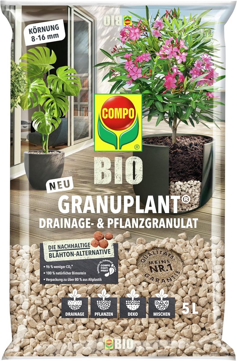 Biologisch Puitssteen Granulaat 5L - Drainage & Plantmedium voor Betere Wortelgroei