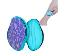 1 stuk - ABS Kristal Ontharingsapparaat - Pijnloze Exfoliatie, Herbruikbaar - Draagbaar Ontharingsapparaat - Ontharingsgum - 53-102 mm - geschikt voor Mannen en Vrouwen, Te Gebruiken op Rug, Armen en Benen - Blauw en Wit