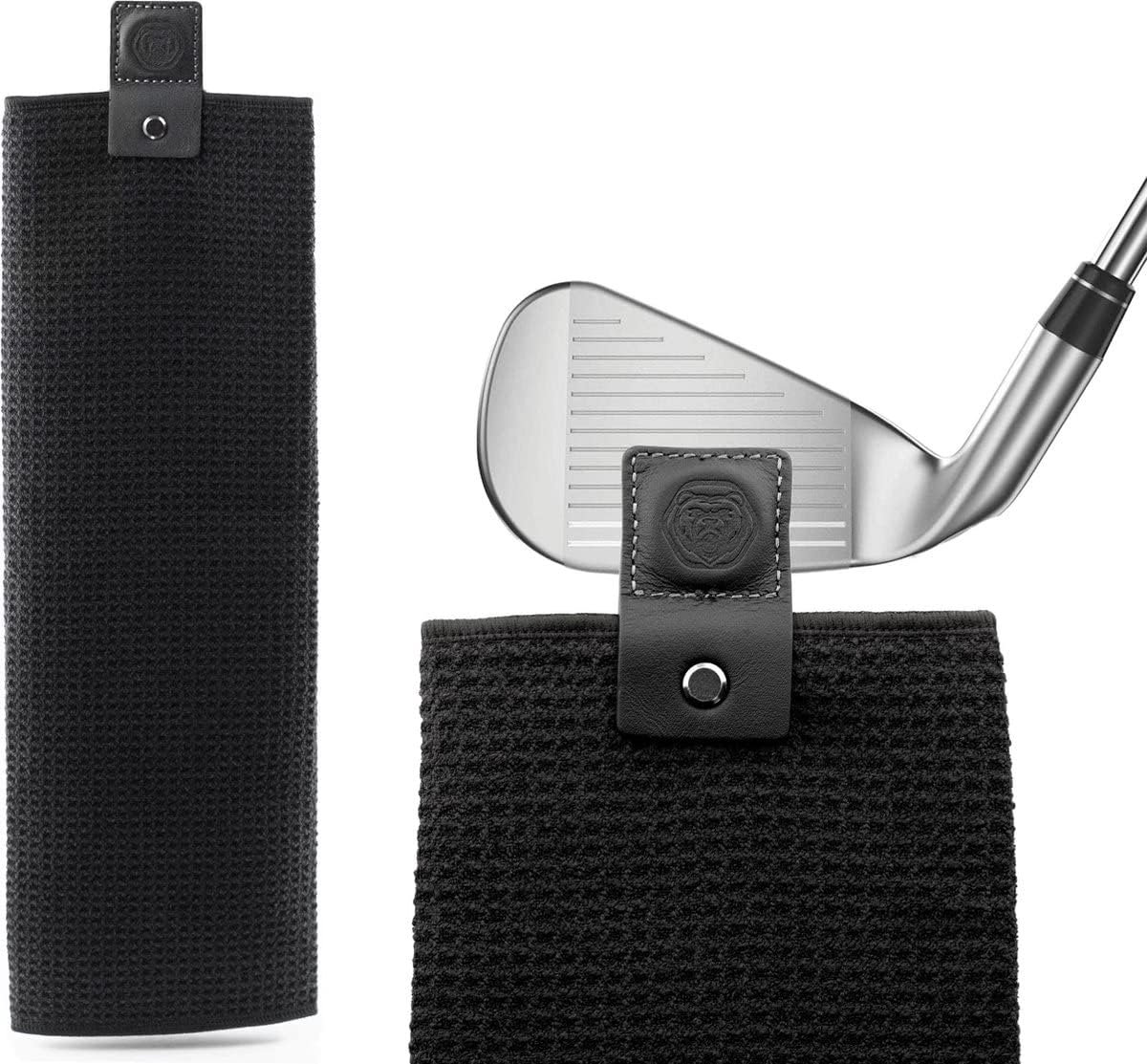 Magnetische Golfhanddoek Microvezel Zwart - Sterke Magneet voor Golfkar en Tas