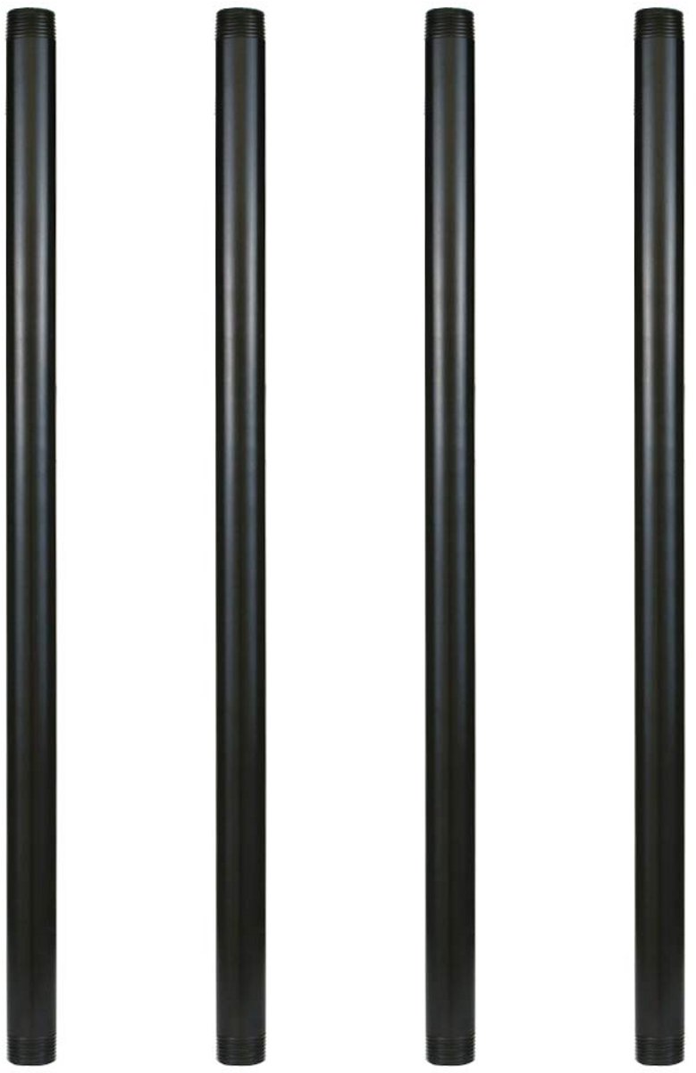 Zwarte Metalen Buis 2,54 cm Doorsnede, 76 cm Lang - Voor Industriële DIY Rekken en Fittingen