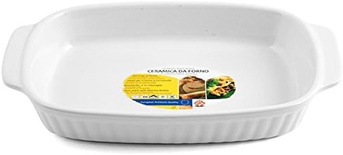 Rechthoekige Ovenschaal Wit Keramiek 30x18 cm