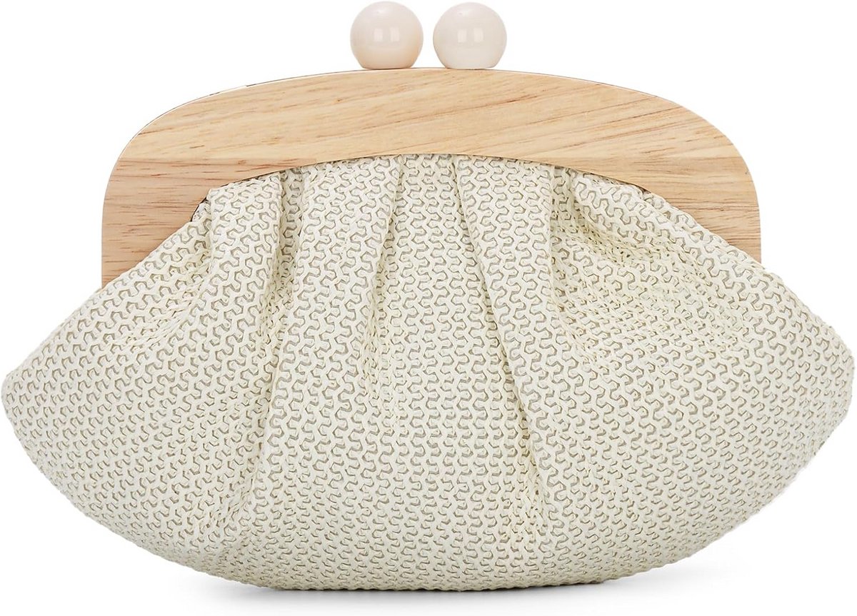Elegante Geweven Stroken Clutch & Crossbody Tas voor Dames - Zomer, Strand & Feest