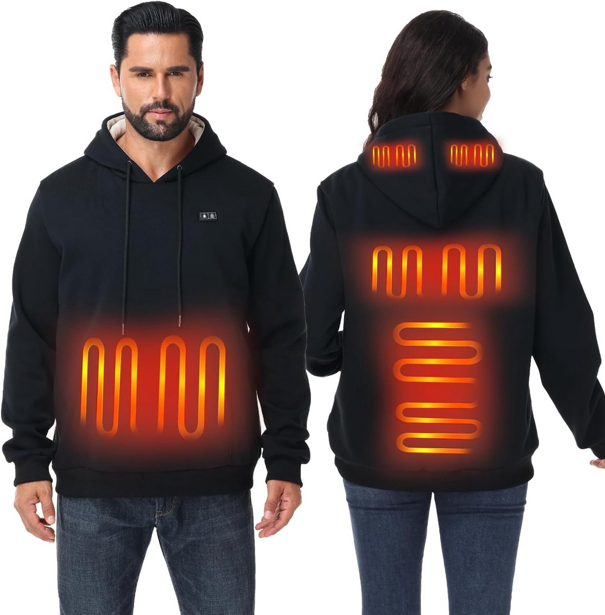 Verwarmde Hoodie met Krachtige Batterij voor Heren en Dames