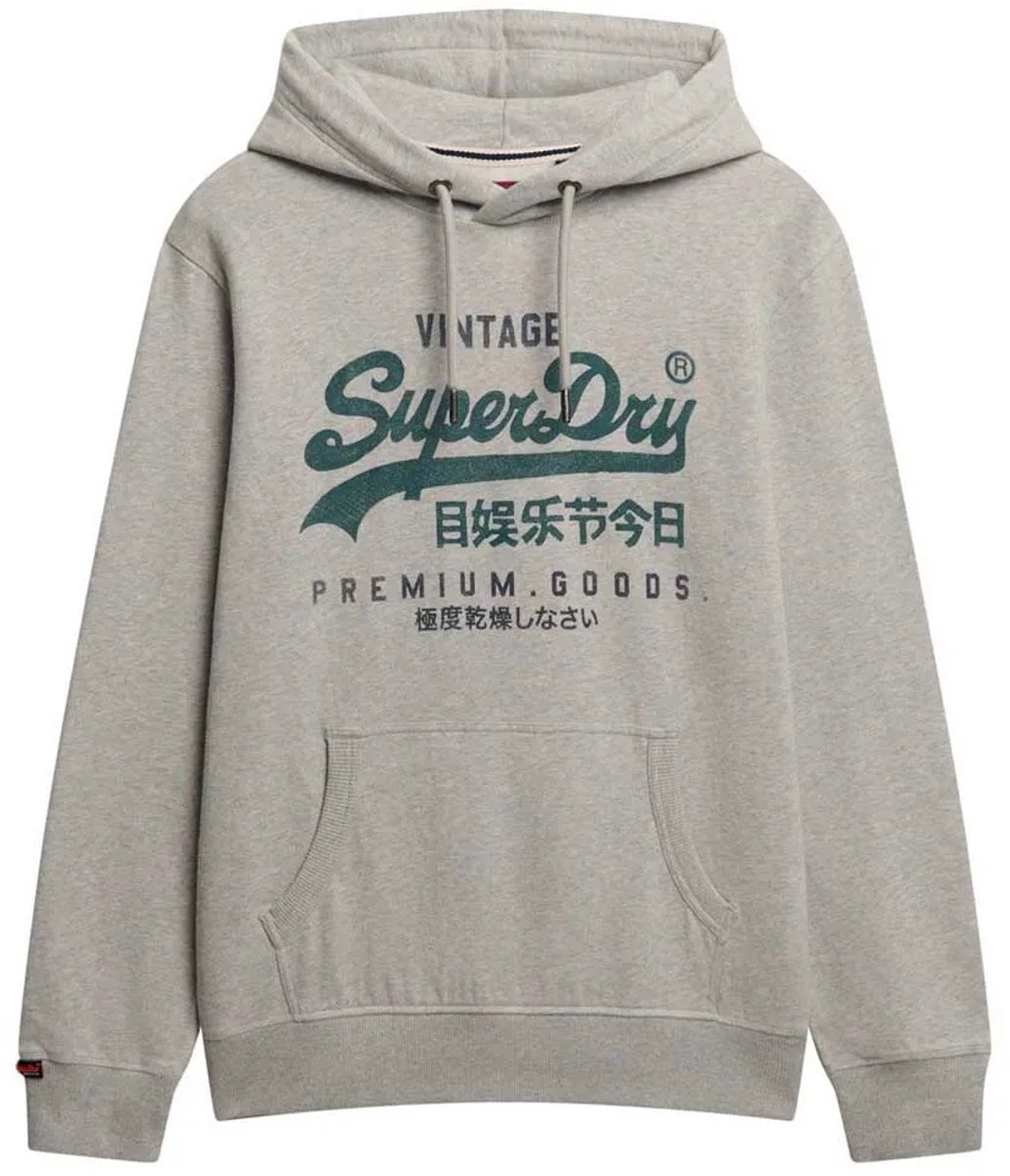 Superdry Duo Classic hoodie met vintage logo Heren Hoodies Grijs