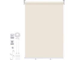 Rolgordijn Thermo Verduisterend - Verticaal Zonnescherm zonder boren - Duurzame Rolgordijn Waterdicht - Beige 140 x 140 cm