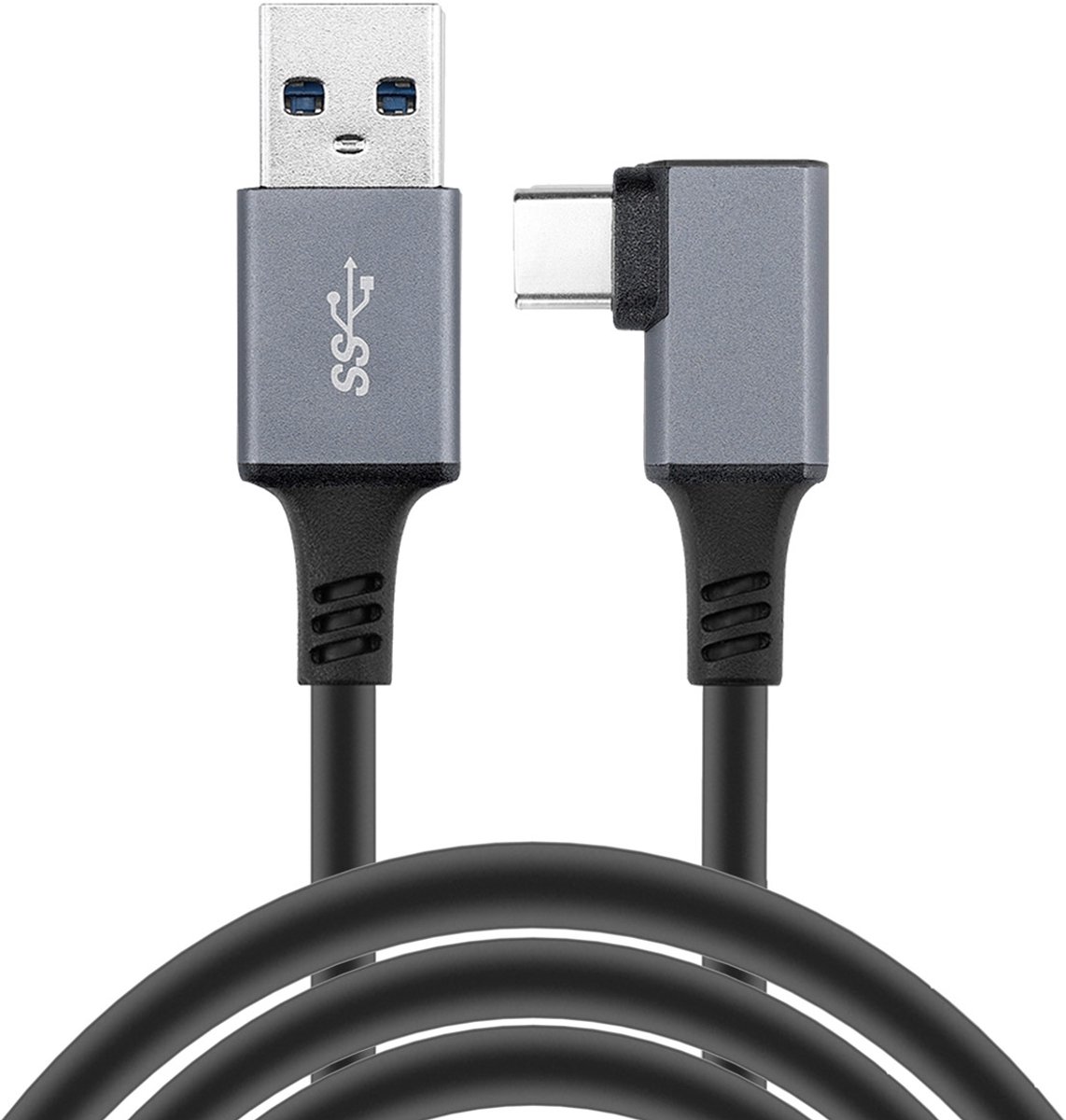 iMoshion Geschikt voor Oculus Quest 1 2 en Meta Quest 3 Link kabel 5 Meter - Supersnelle data overdracht dankzij USB 3.0 - USB C naar USB A Kabel VR Bril - Zwart