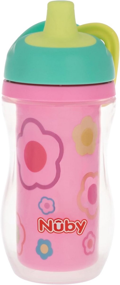 Thermo Beker met Rietje voor Baby's en Peuters (6+ Maanden) - Lekvrij en Bloemenprint