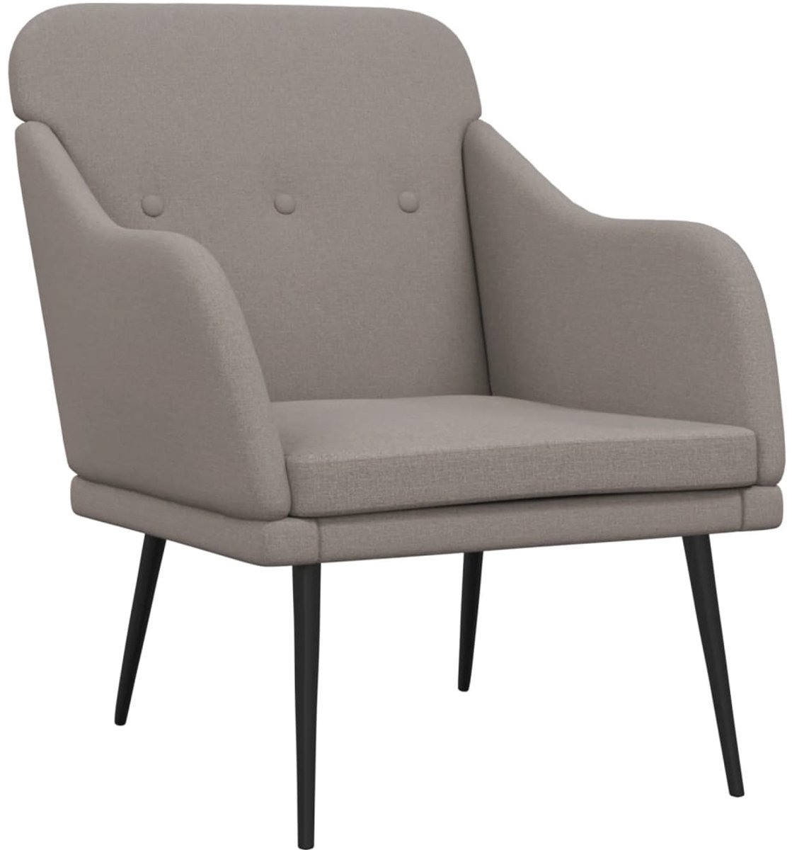 vidaXL Fauteuil - 63x76x80 - cm - stof - taupe