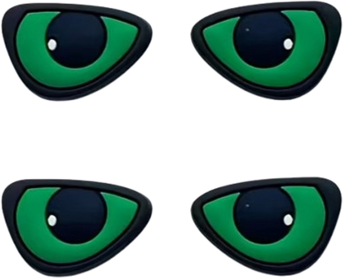 Schoen pins groene ogen - schoenbedels ogen - pins - schoen charms - pins voor klomp - ook geschikt voor crocs