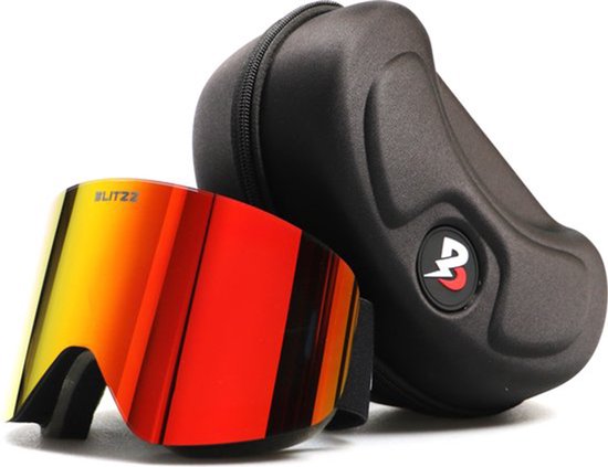 Skibril BLITZZ® - ORANJE - Gratis Beschermhoes - Magnetische Lens - No Edge - One Size - Impact Collectie