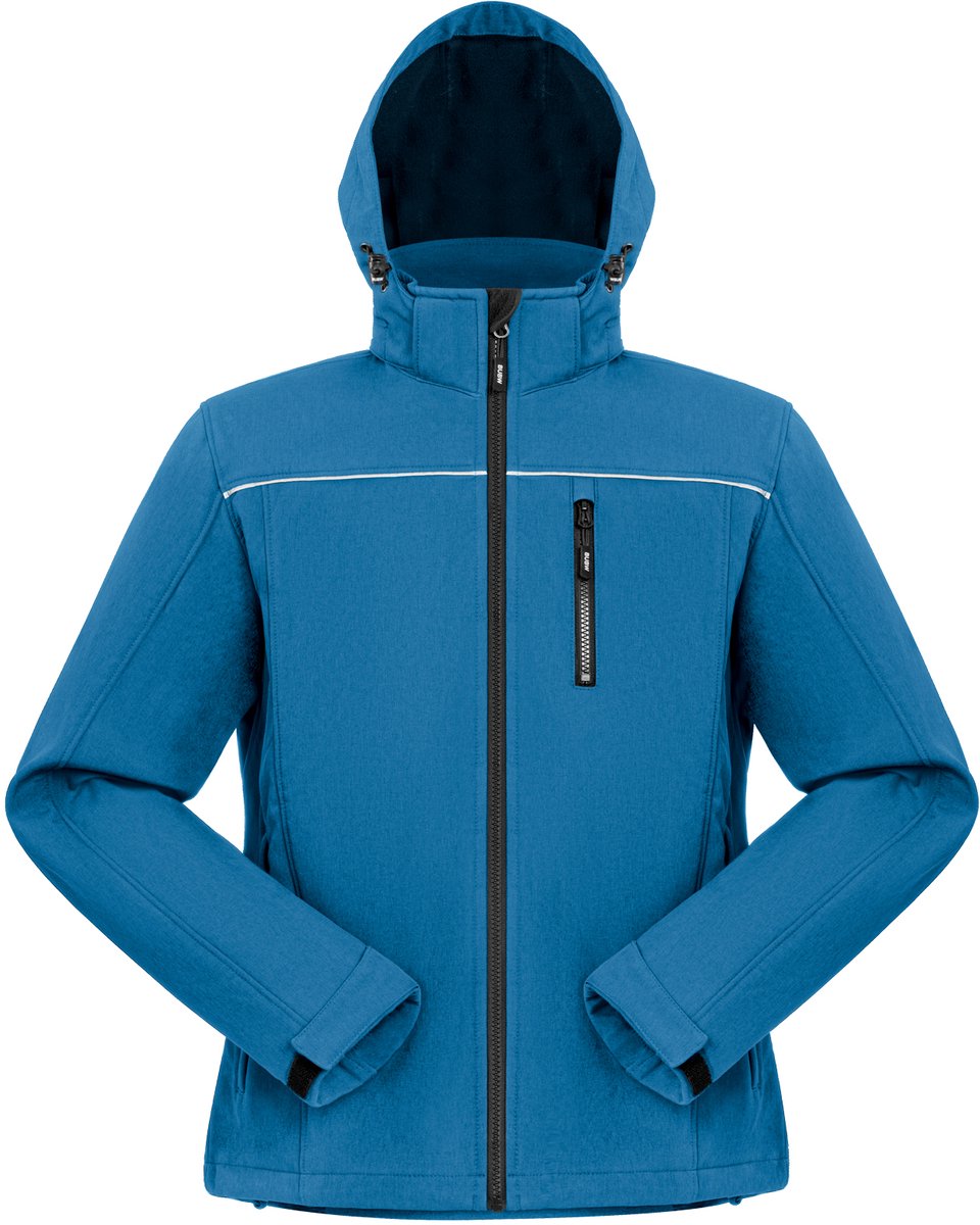 BUBW® Softshell Heren Outdoorjas - Windjack - Softshell Jas - Tussenjas - Buitenjassen - Winddicht - Waterafstotend - Fleece Gevoerd -Lichtgewicht - Ademend - Rits Zakken - Maat XL - Blauw