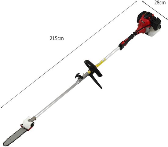 Draadloze Benzine Tuin Multitool 5-in-1 met Lange Steel: Heggenschaar, Kettingzaag, Strimmer — afbeelding 5