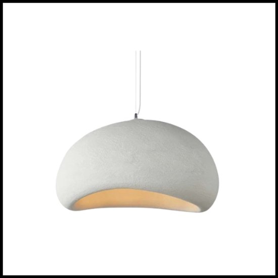 Lampe suspendue moderne – Éclairage d'îlot de cuisine – Lampe blanche – Lustre Japandi – Salon et chambre à coucher