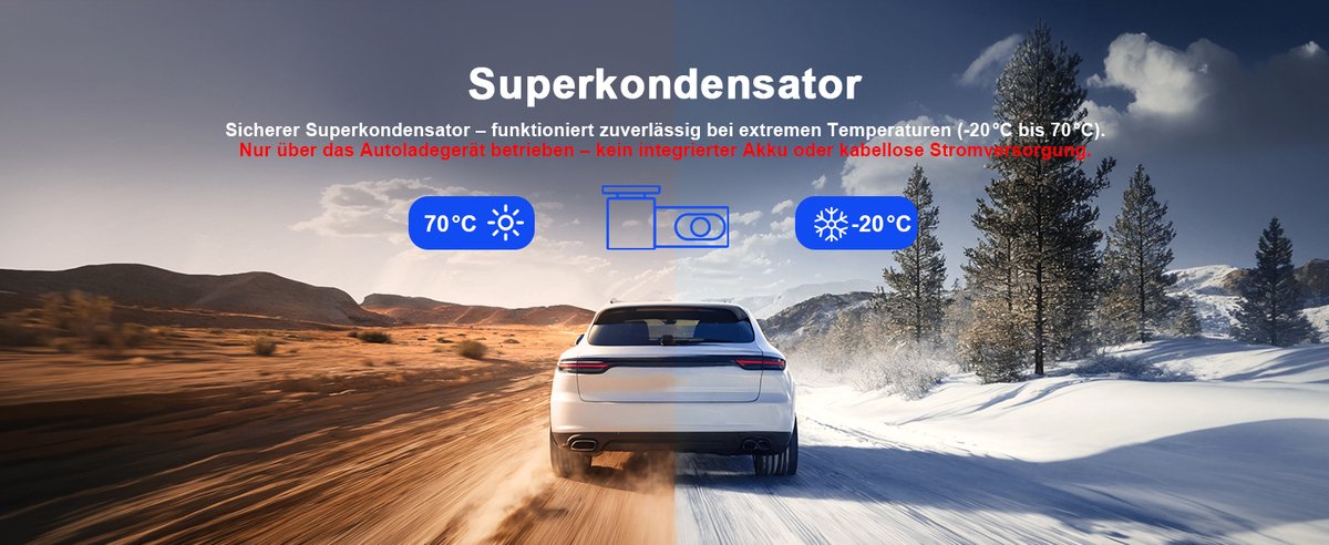 A4 Dual Dashcam voor auto - Ultra 4K & 1080P Dashcam - Voor en Achter Camera - WiFi en GPS - 3 inch met App - Full HD achter camera - FullHD resolutie - Night vision - G-sensor - loop recording – foto 6