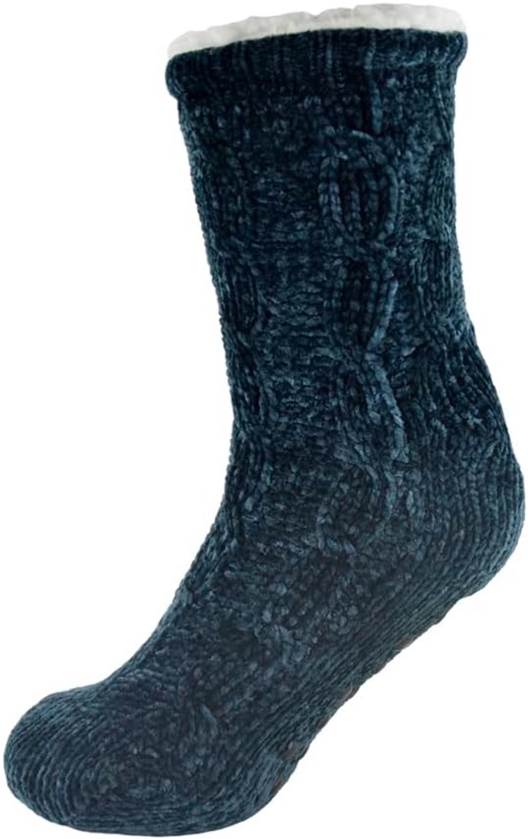 Luxe Antislip Pantoffelsokken Dames & Meisjes - Dikke Fluffy Fleece Voering & Suède Zolen