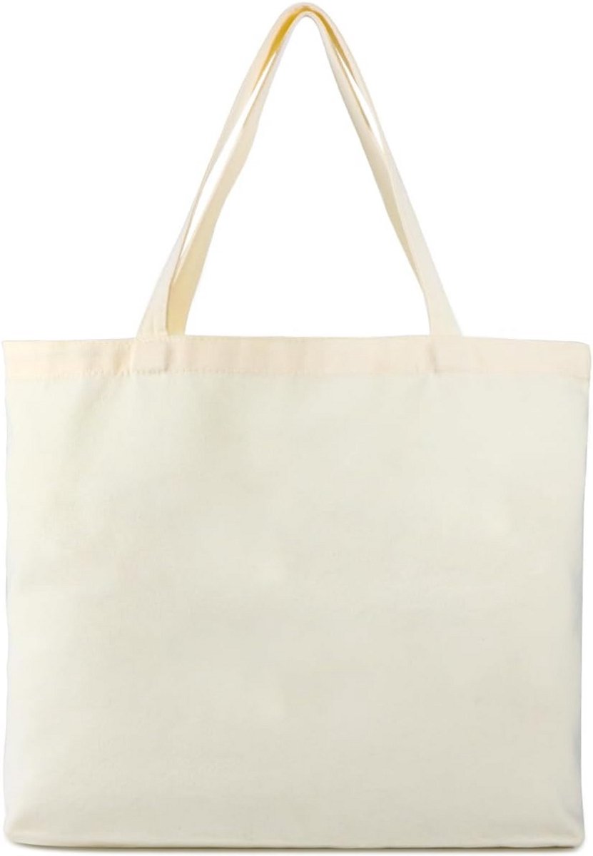 Jute Shopper Tas voor Dames - Onbedrukte Stoffen Tas - Handgemaakt & Beschilderbaar