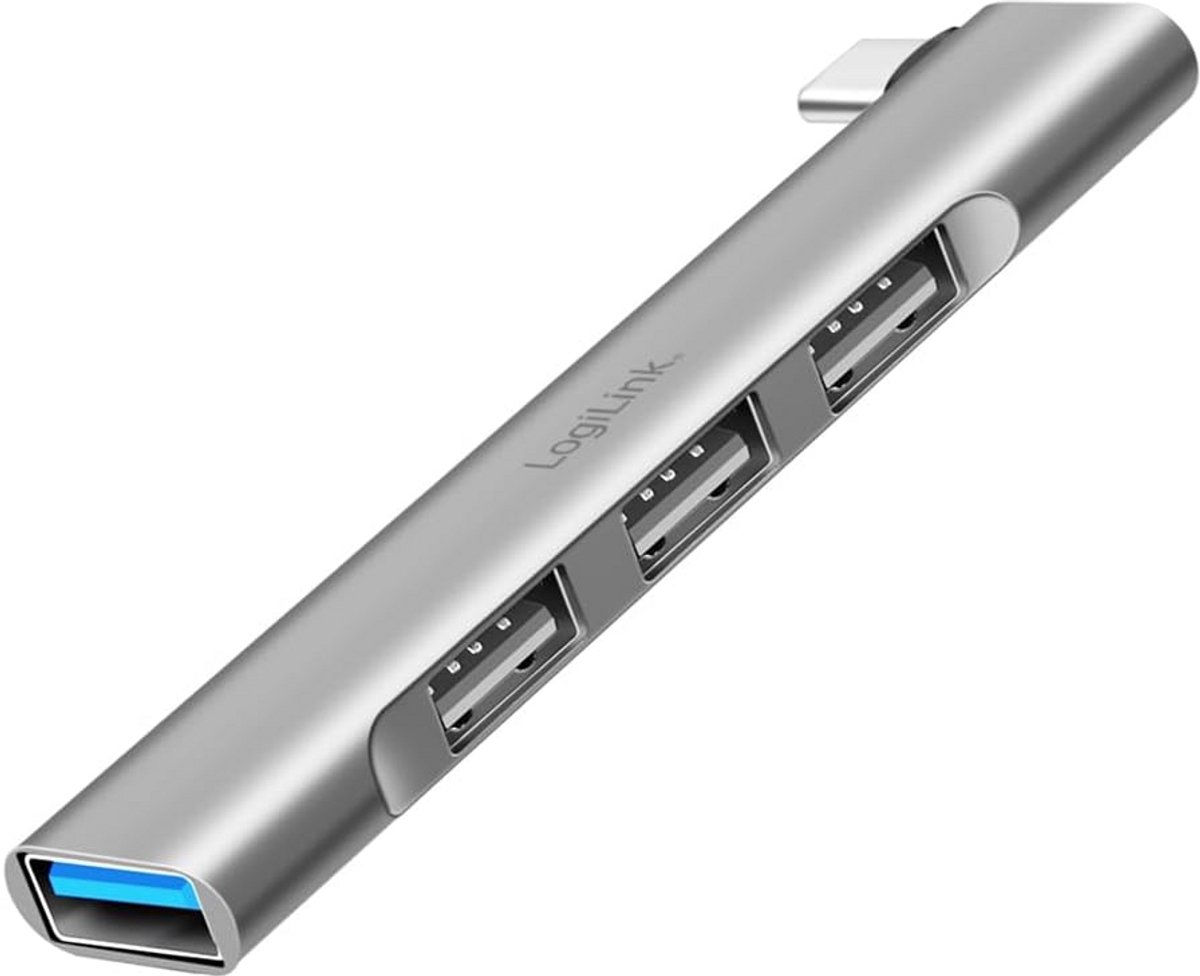 4-Poorts USB-C Hub Ultraslank met USB 3.0 en USB 2.0 Aansluitingen
