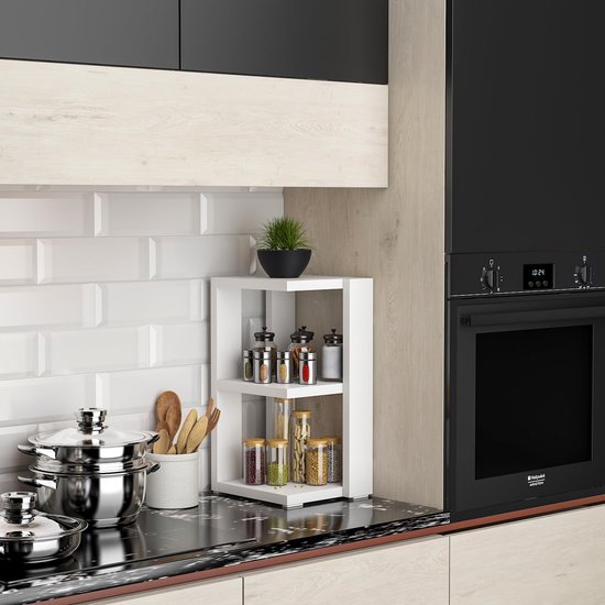 Ibenzoa® Ruimtebesparend kruidenrek met vier etages voor wandmontage in de keuken