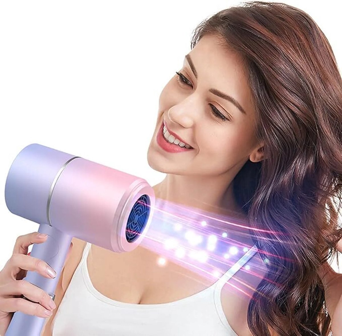 Haardroger, haardroger met stylingmondstuk, professionele haardroger met negatieve ionen (3 temperatuurstanden en 2 windsnelheden), mini-haardroger. thumbnail 3