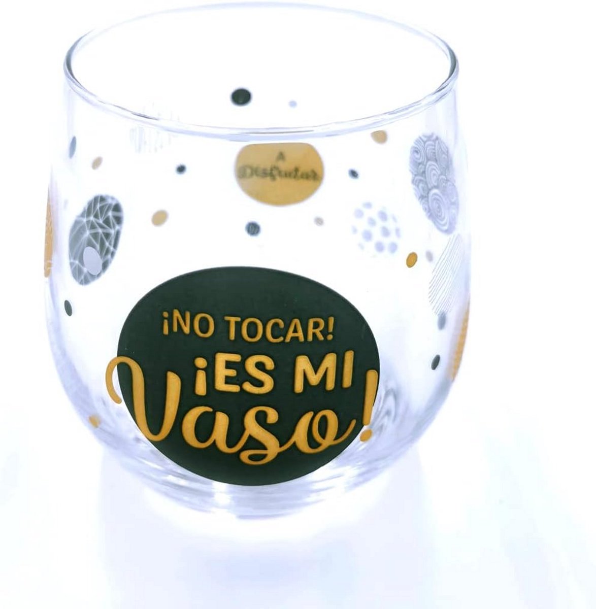 Grappig Drinkglas met Tekst "Niet Aanraken"