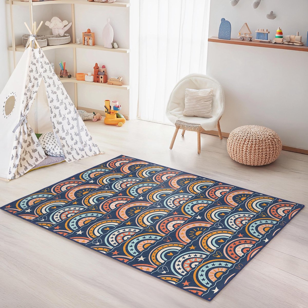 Mila Home - Kindertapijt Rechthoek - Vloerkleed Kinderkamer Tapijt - Speeltapijt - Wasbaar - Antislip - OEKO-TEX Gecertificeerd - 721 1
