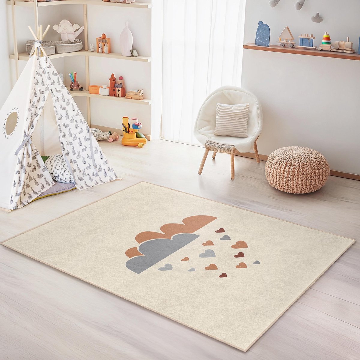Mila Home - Kindertapijt Rechthoek - Vloerkleed Kinderkamer Tapijt - Speeltapijt - Wasbaar - Antislip - OEKO-TEX Gecertificeerd - 806 4