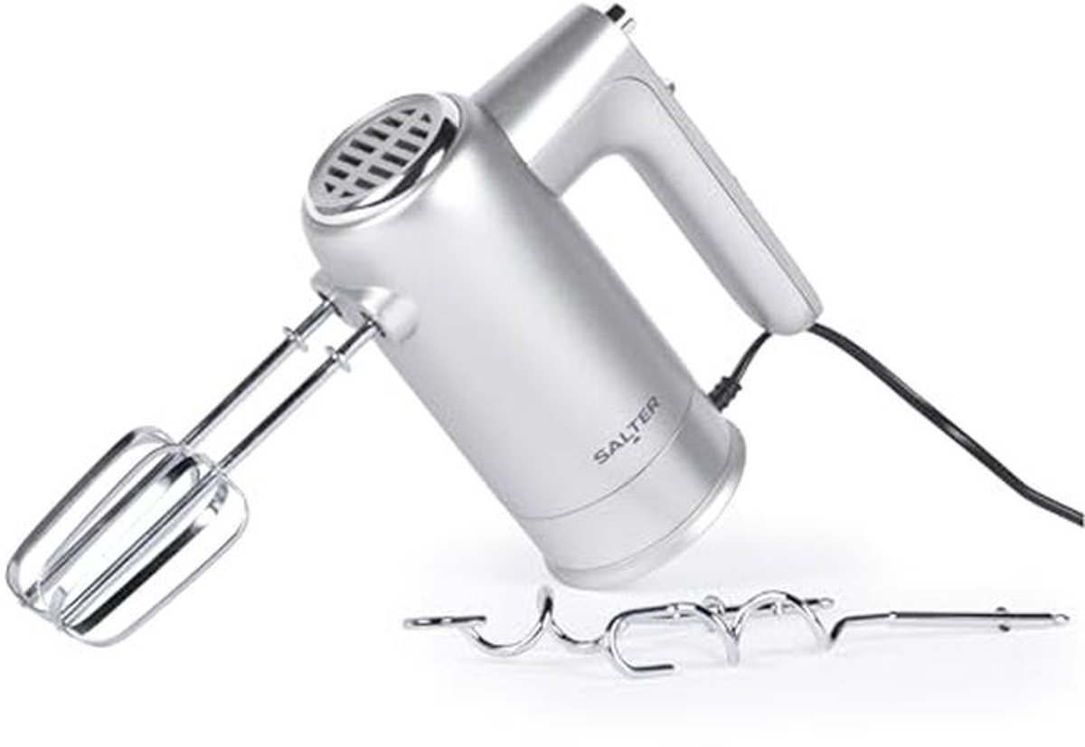 Gemakkelijke Handmixer met Opruimbasis – Elektrische Bakklopper, Mixhaken en Deeghaken, 5 Snelheden met Turbo Functie