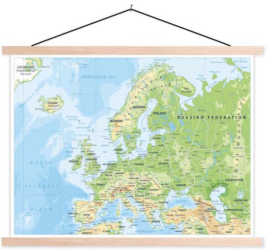 Affiche scolaire - Carte - Europe - Géographie - 60x45 cm - Lattes vierges