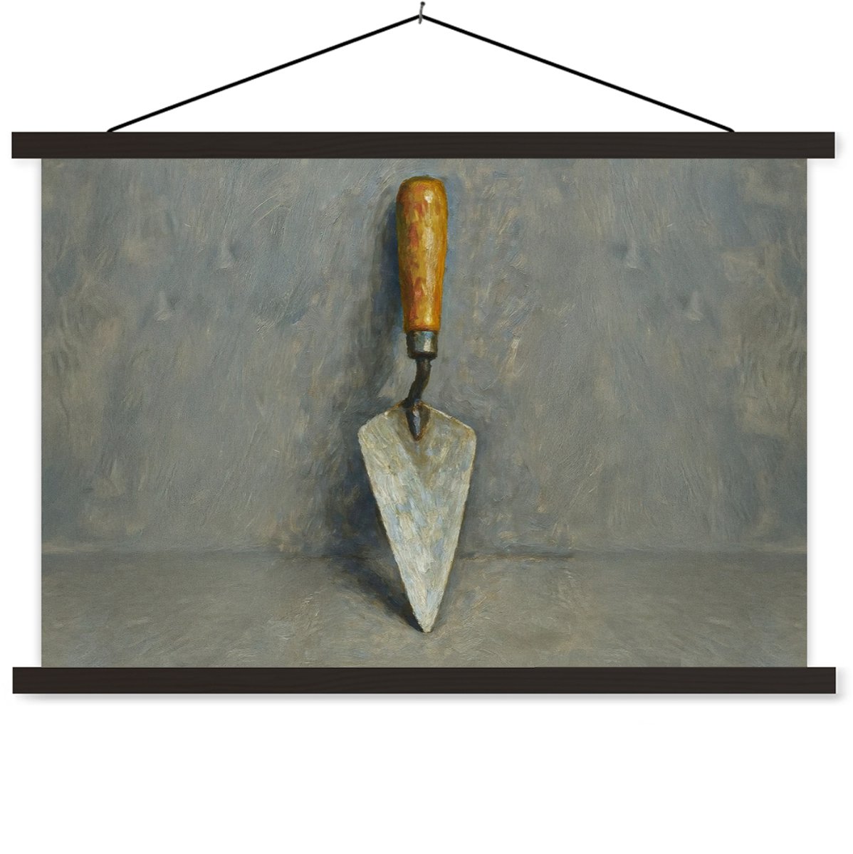 Posterhanger incl. Poster 60x40 cm - Schoolplaat - Troffel - Verf - Gereedschap - Textielp