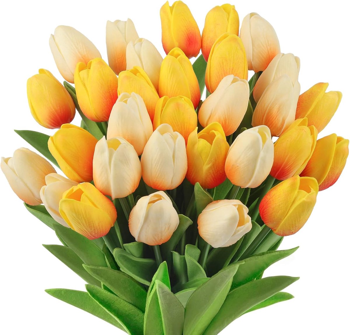 Daity 30 stuks - Kunstmatige tulpen - 35 cm - realistische textuur - gemaakt van PU-materiaal - geschikt voor bloemstukken - tafeldecoraties - keuken- en huisdecoratie (binnen en buiten) - paas- en lentedecoraties.