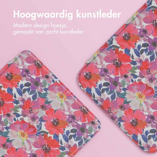 iMoshion Ereader Cover / Hoesje Geschikt voor Kobo Clara 2E / Tolino Shine 4 - iMoshion Design Sleepcover Bookcase zonder stand - Flower Watercolor van iMoshion — afbeelding 4