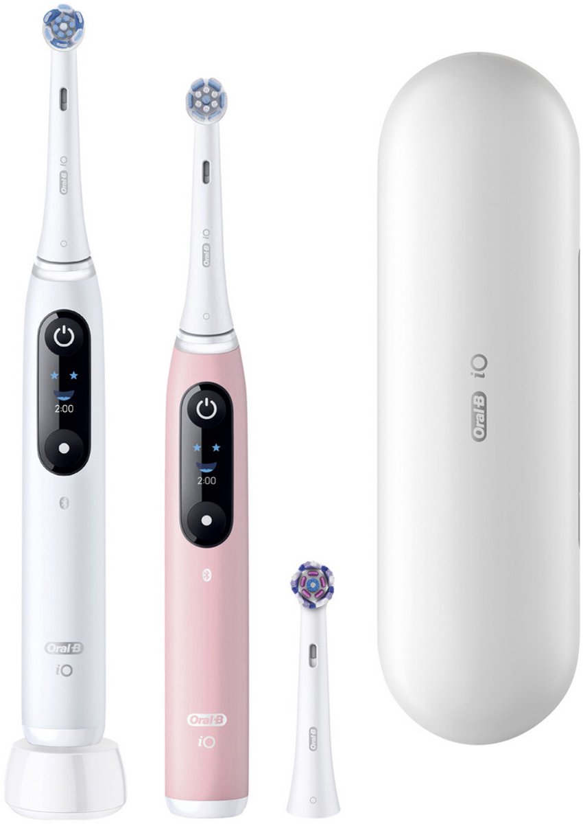 Oral-B iO 6 Elektrische Tandenborstel Duo - Wit & Roze - afbeelding 2