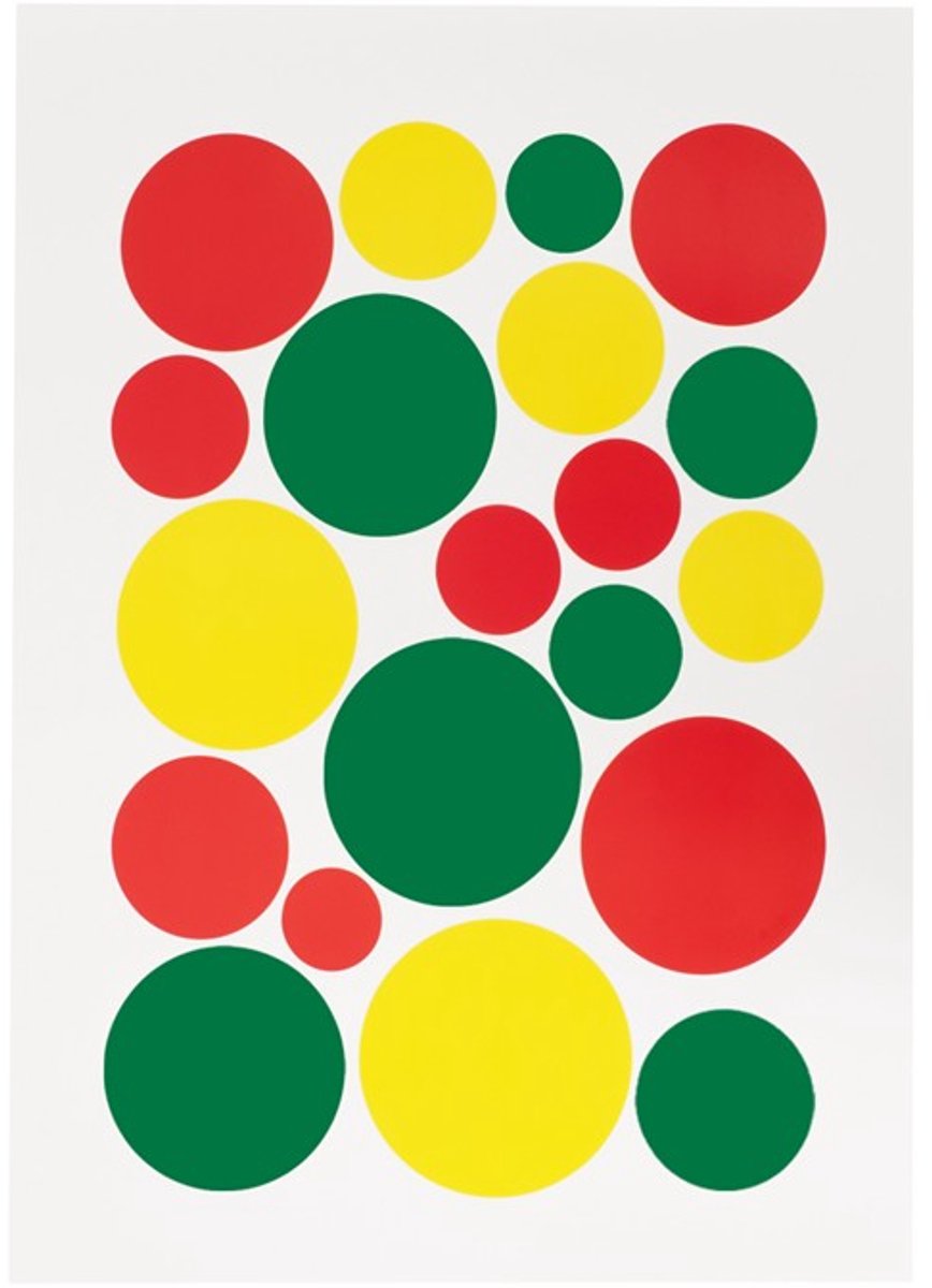 Raamsticker adhesive confetti snippers rood geel groen carnaval 35x50cm