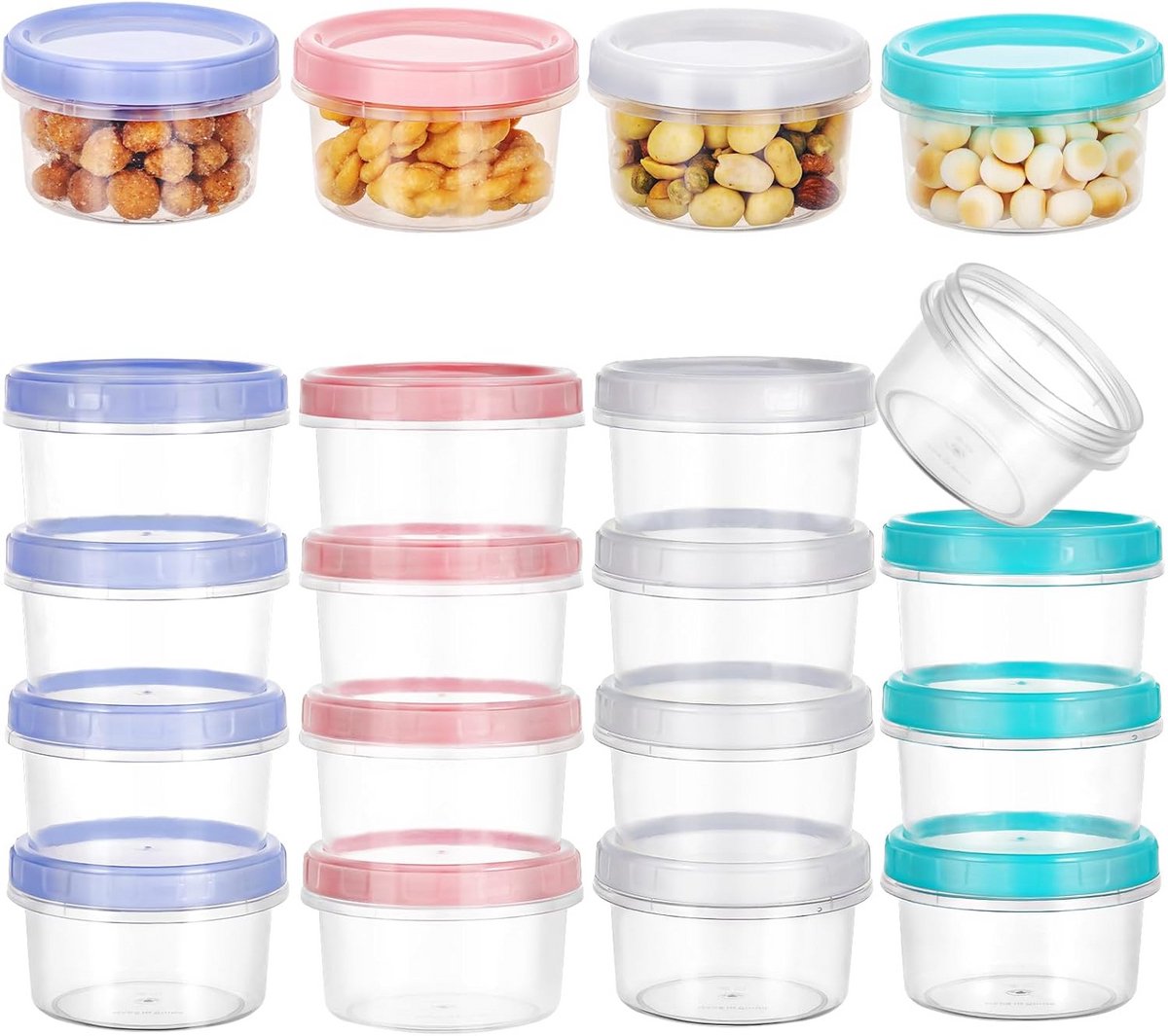 Set van 16 Kleine Voedselcontainers met Lekvrije Schroefdeksels voor Lunch en Snacks