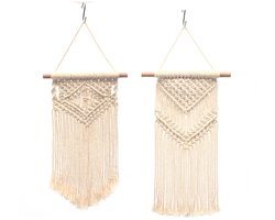2 stuks Macrame Wandkleed - Boho Decoratie - Wandhanger - Ka