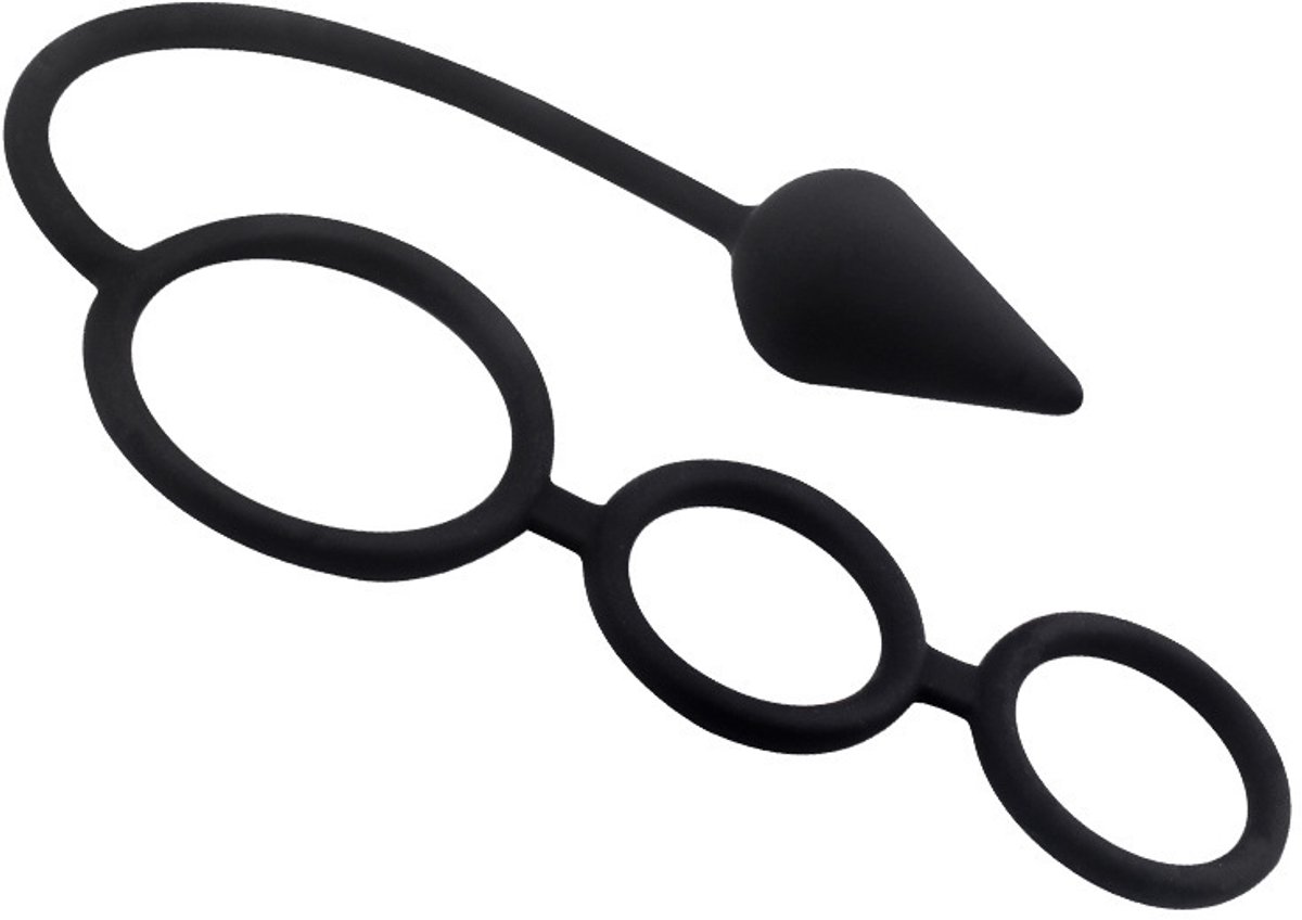 Daity cockring set 3 ringen + buttplug & prostaatmassager