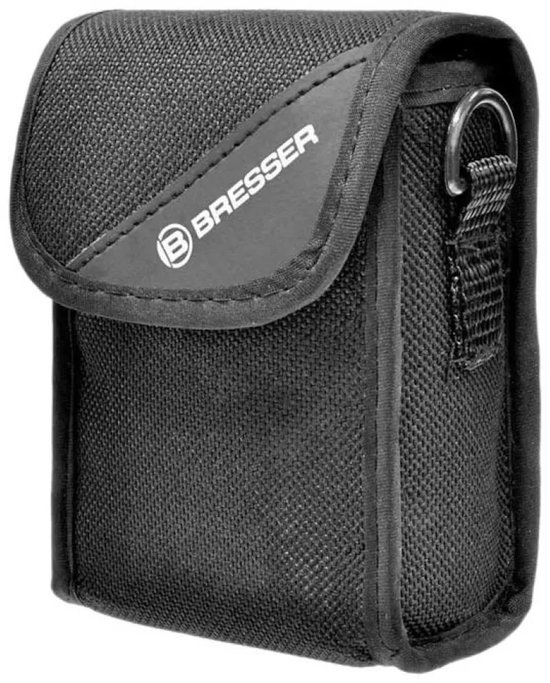 Zwart Bresser etui met klittenbandsluiting en ring.