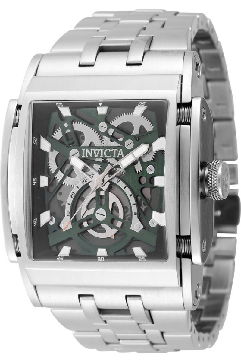 Invicta Speedway 47718 Heren Horloge - Waterdicht - Analoog - Quartz Uurwerk - Roestvrij Staal met groene Wijzerplaat - 47mm