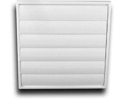 Zelfsluitend Ventilatie Rooster met Flens en Insectenhor Ø150 Wit