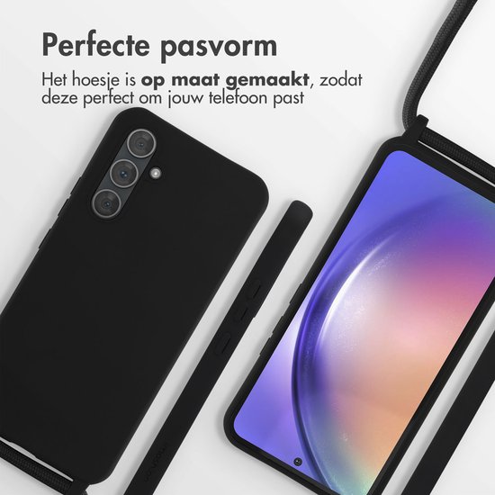 Coque Samsung Galaxy A54 (5G) - Coque en Siliconen iMoshion avec cordon - Zwart