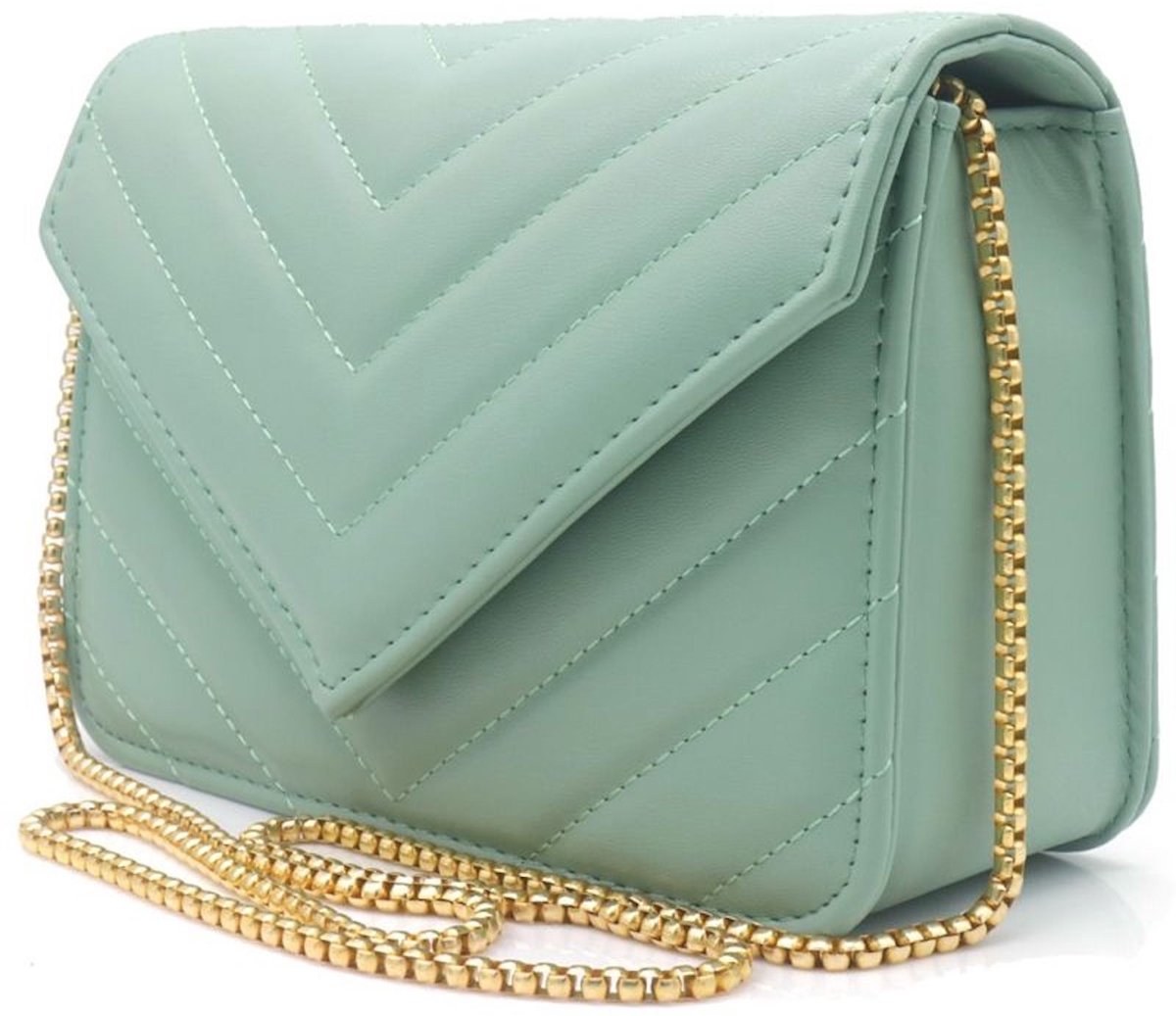 Tas Blauw - Met goudkleurige details - Schoudertas - 23.5 x 16 x 8 Centimeter - Magneetsluiting - Damesdingetjes
