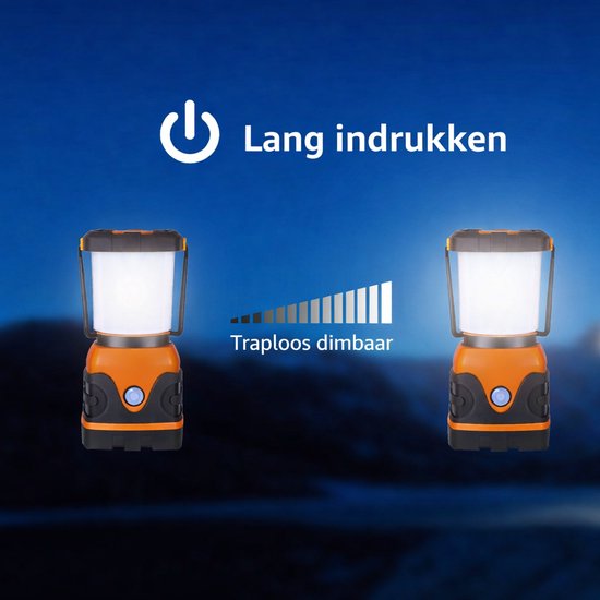 Noodlamp - Draagbare LED Noodverlichting bij Stroomuitval - Noodlamp voor Oorlog - 1000 Lumen - Kampeerlamp & Tentlamp voor Thuis en Outdoor - Oranje — afbeelding 4
