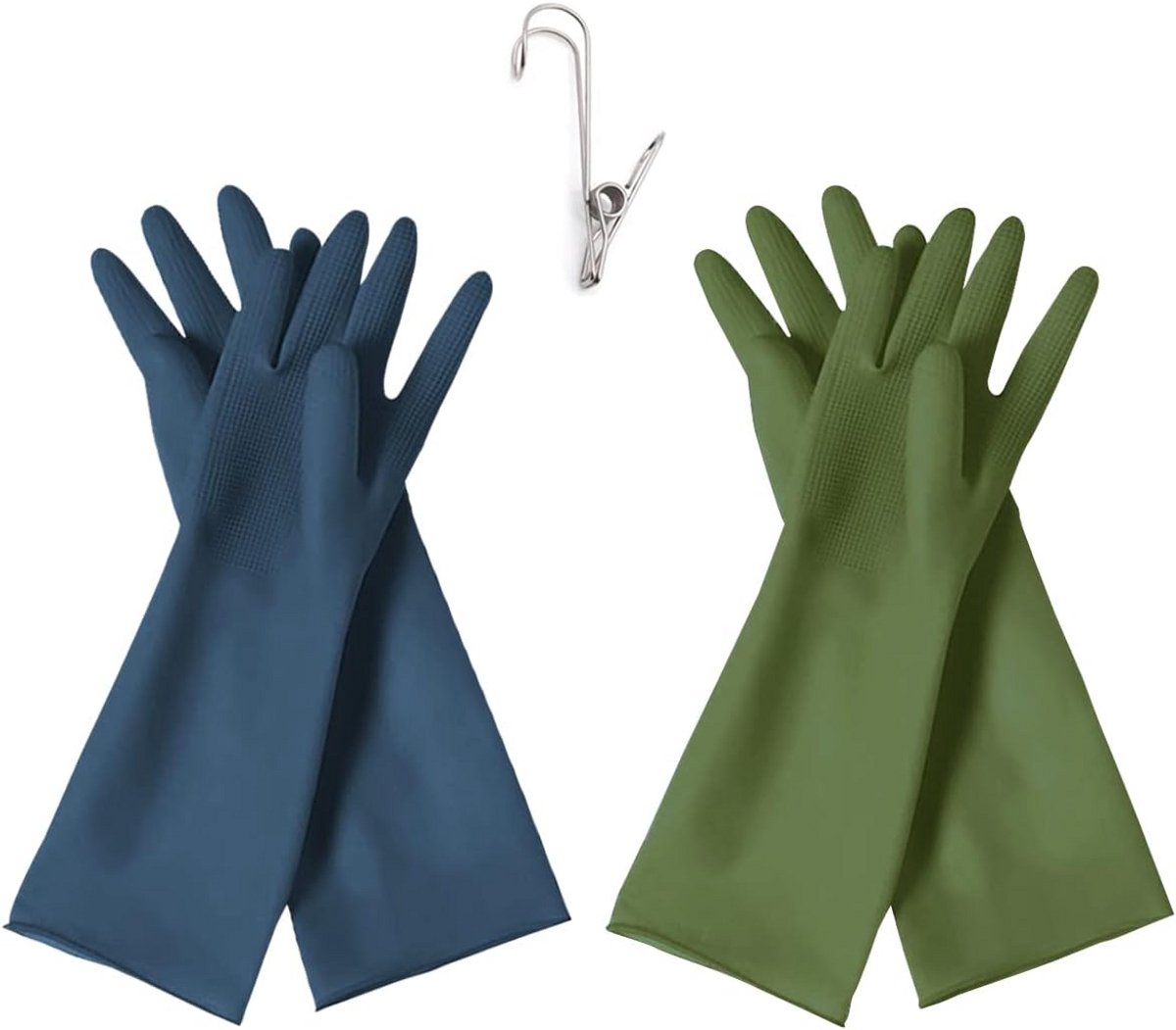 2 Paar Duurzame Rubberen Afwas- en Schoonmaakhandschoenen - Antislip en Flexibel