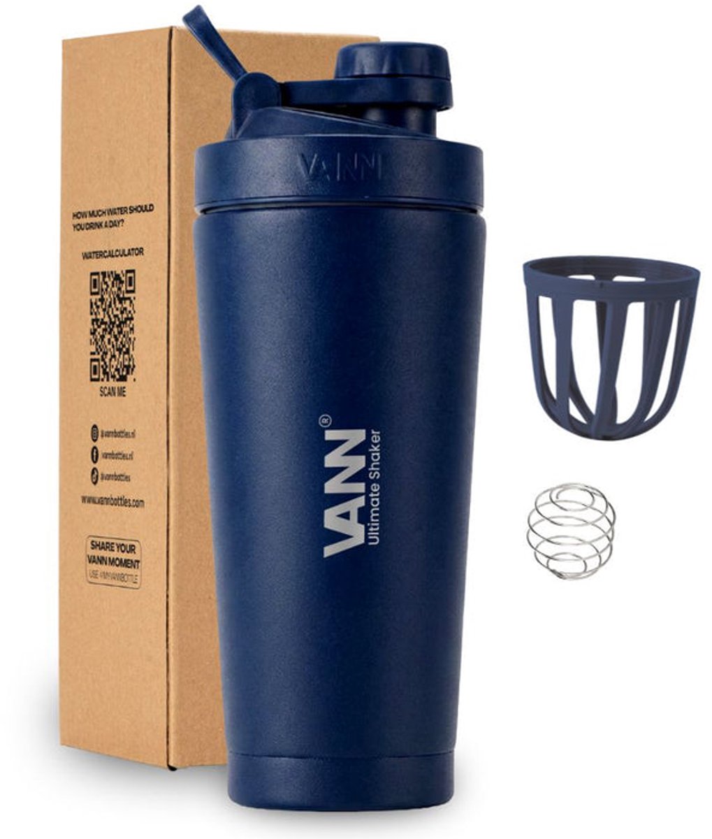Fit Evolve® Premium RVS Shake beker - Dubbelwandig Proteïne Shaker