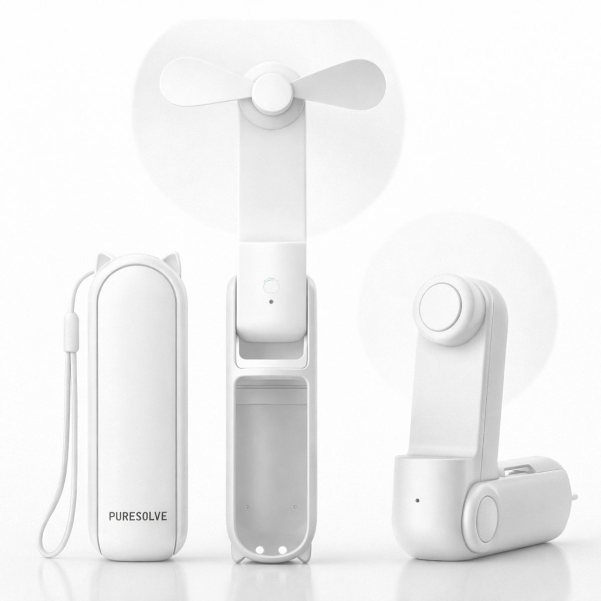 Mini- & Handventilator wit - Oplaadbaar - tafel model - 2 standen - powerbank - verkoeling - Draadloos - Tafelventilator - mini verkoeler