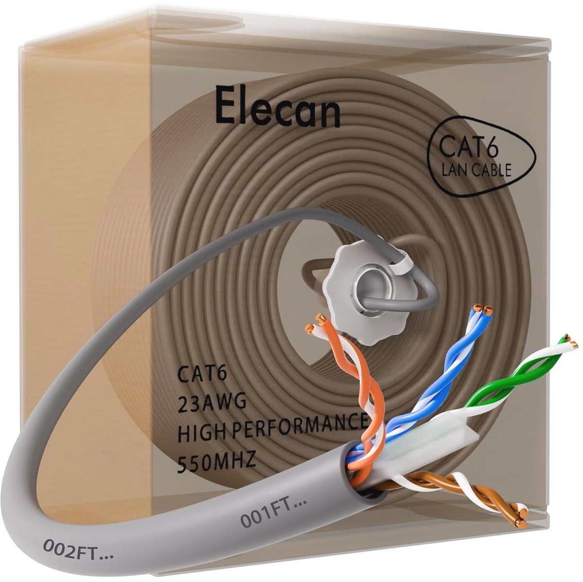 Cat 6 Ethernet-kabel 300 ft - Hoogwaardige, Flexibele en Zacht Netwerkkabel voor 10Gbps Internet