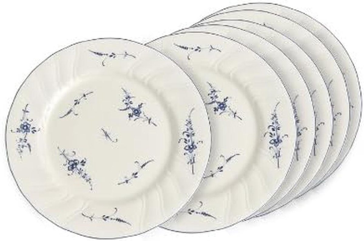 Set van 6 platte borden 23,5 cm - Kwaliteits servies