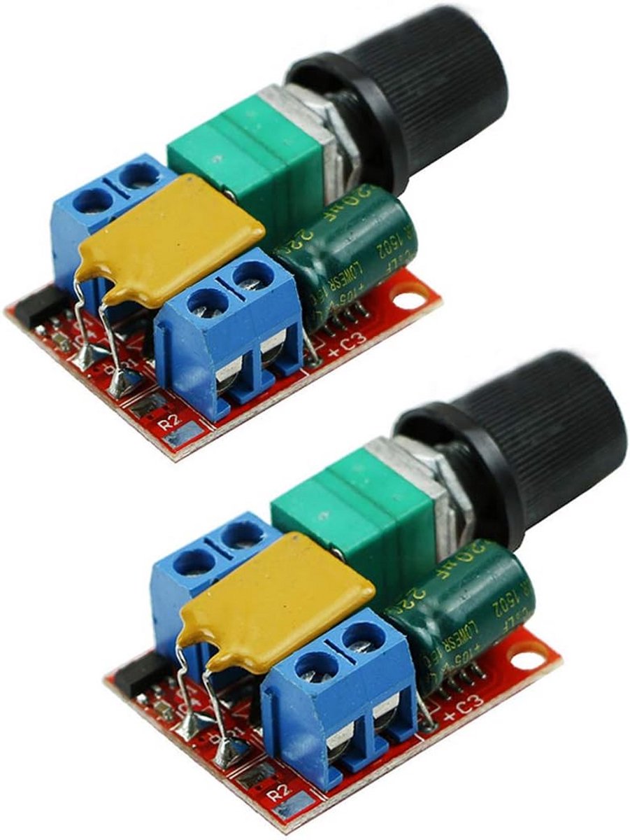 2 Stuks DC Motor Snelheidsregelaar PWM Dimmer 3V-35V 5A voor LED en Motoren