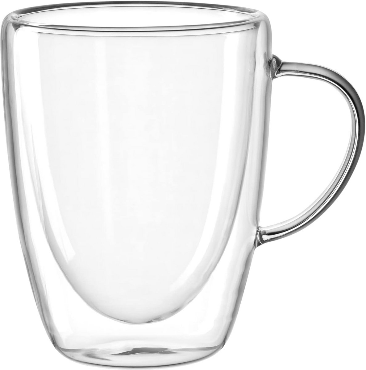 Set van 4 Dubbelwandige Glazen Bekers 300 ml - Isoleerend en Transparant