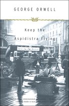 Boekomslag van George Orwell's 'Keep the Aspidistra Flying'. Een straattafereel met mensen bij een bloemenmand.